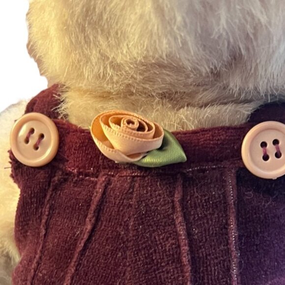 Vtg BOYDS BEARS "Primrose Pig" Purple Overalls Jointed Collectible Plush 10" T - Picture 7 of 16